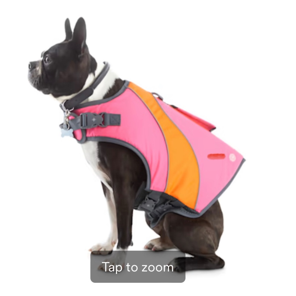 YOULY The Beach Bum Pink & Orange Dog Flotation Vest, X-Large
